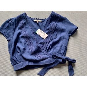 Navy blue crop top for sale!!
